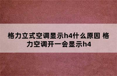 格力立式空调显示h4什么原因 格力空调开一会显示h4